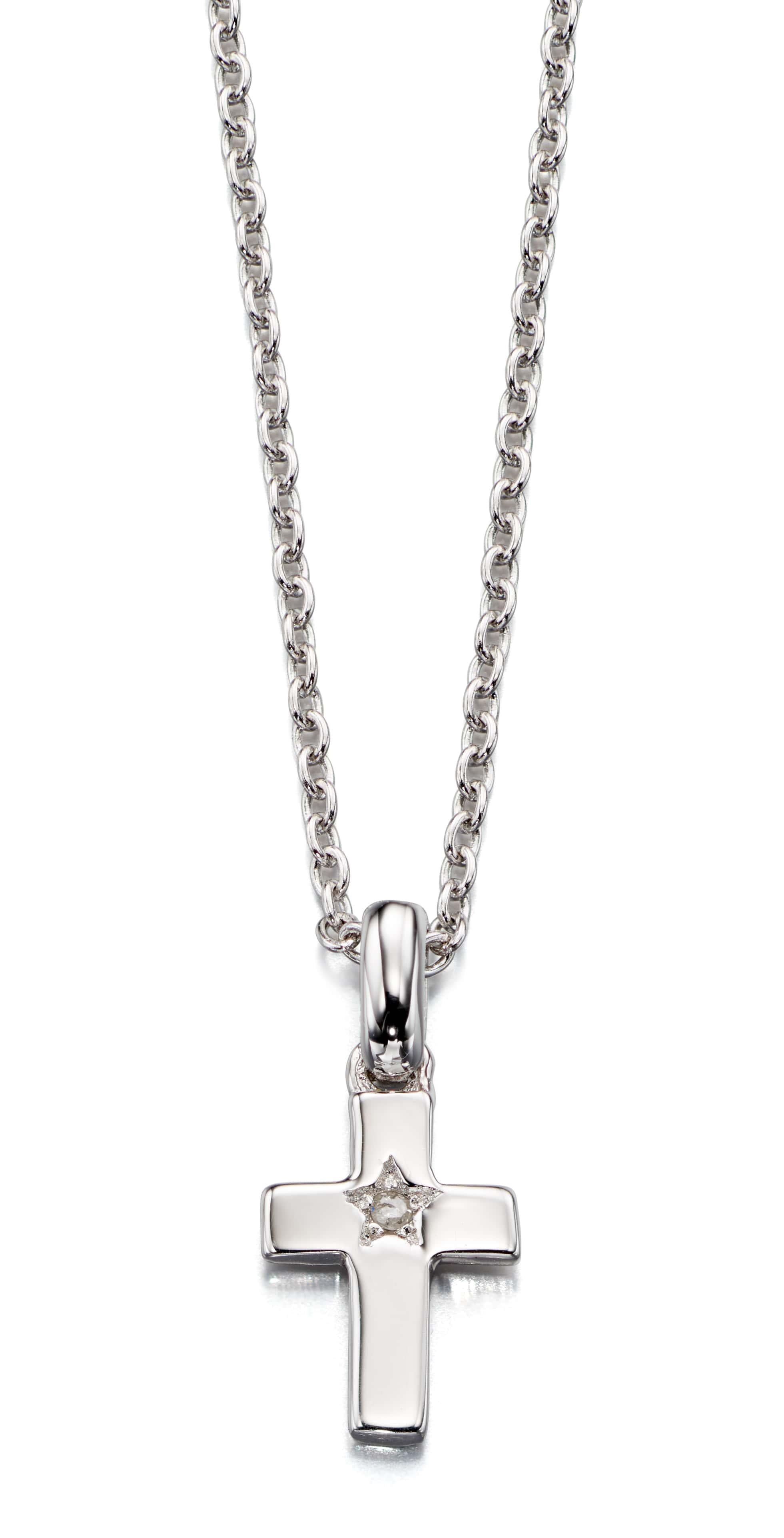 Grace - Diamond Cross Pendant & Chain Baby Necklace