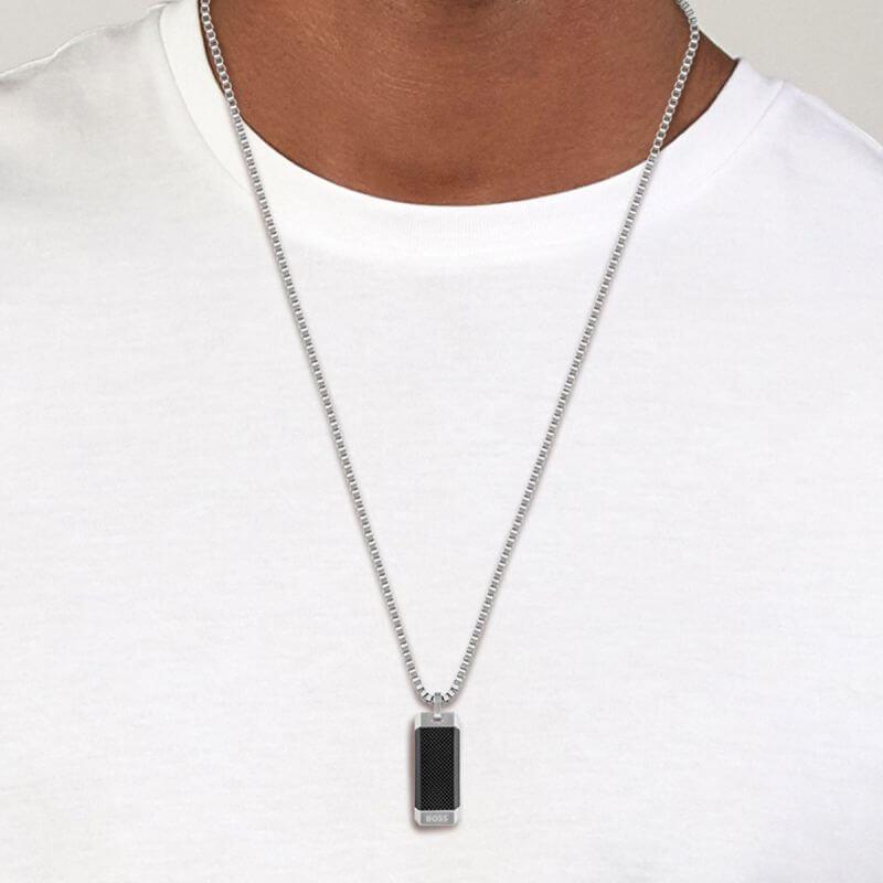 Bennett Stainless Steel Dog Tag Gents Necklace