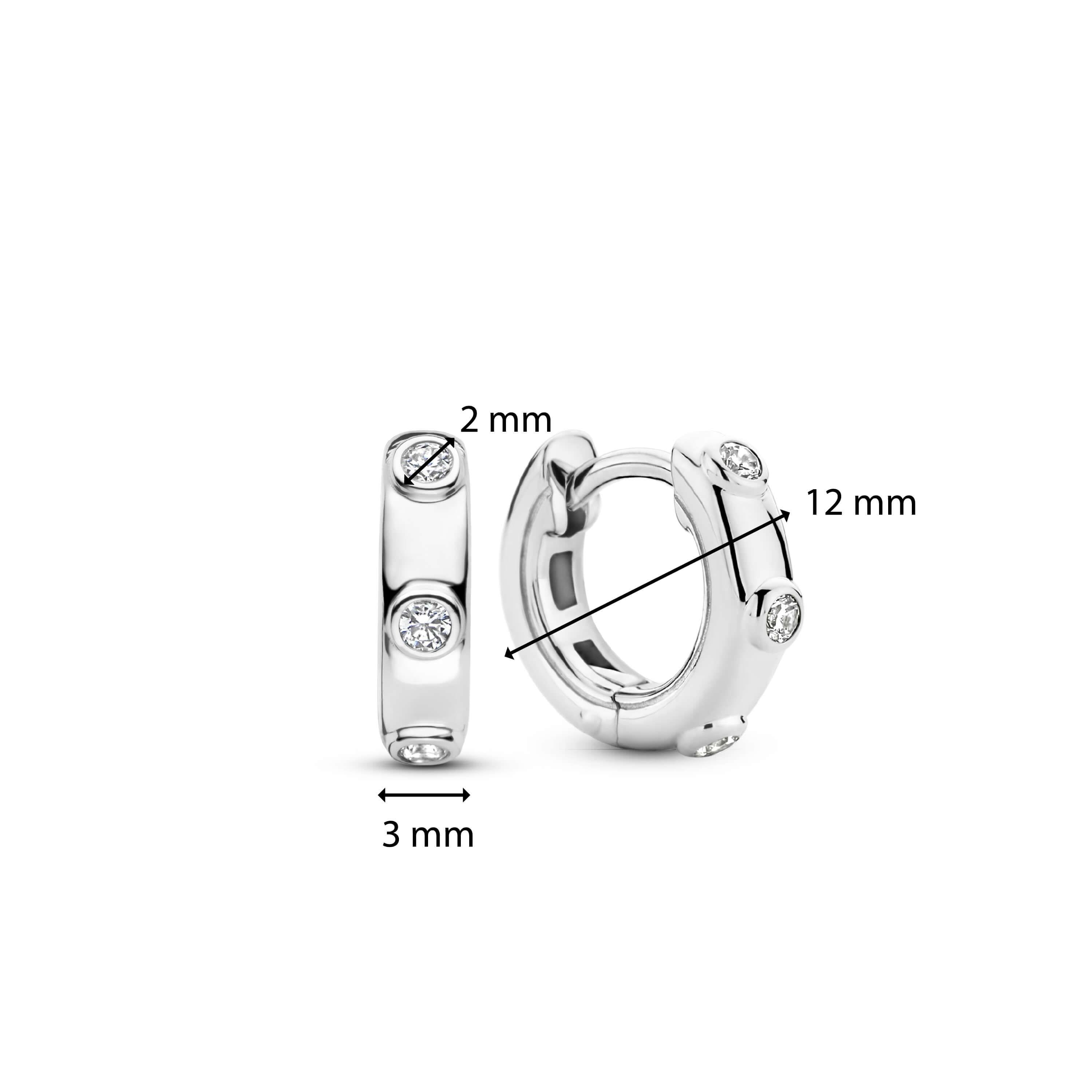 Silver Plated & CZ Huggie Hoops Earrings