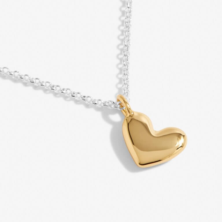 A Little | Heart Of Gold | Silver And Gold | Necklace | 46cm + 5cm Extender