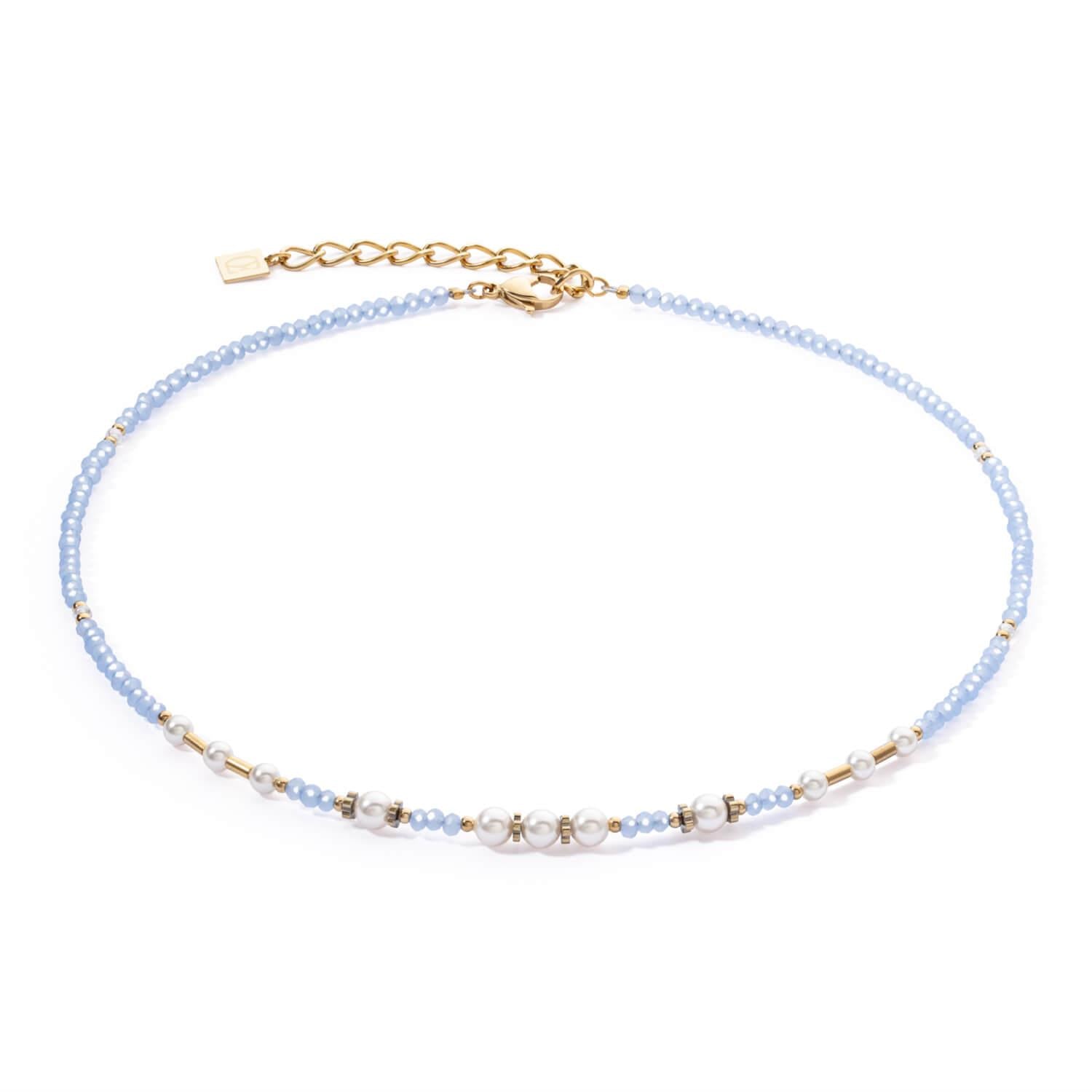 Little Twinkle Pearl Mix Necklace In Light Blue
