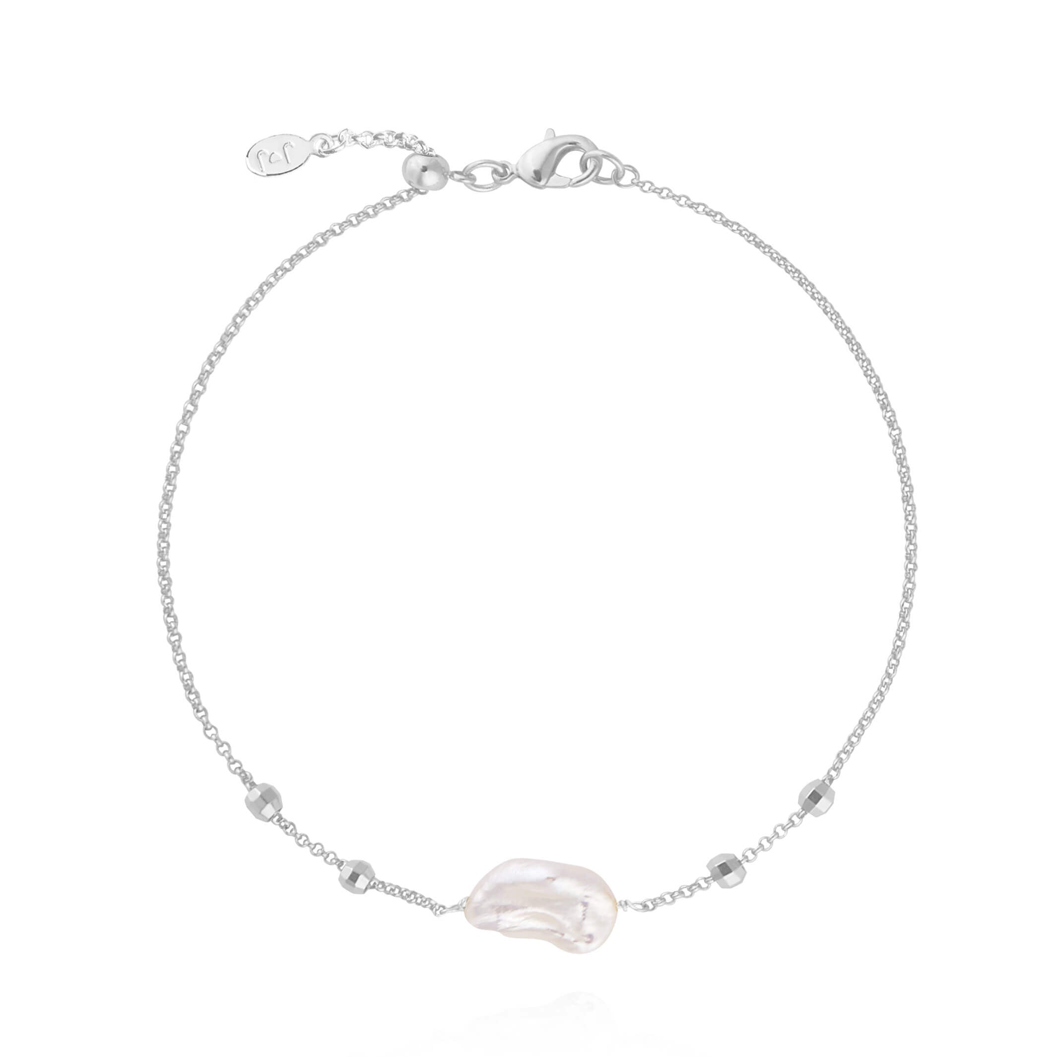 Anklet | Silver | Pearl | 26cm Adjustable
