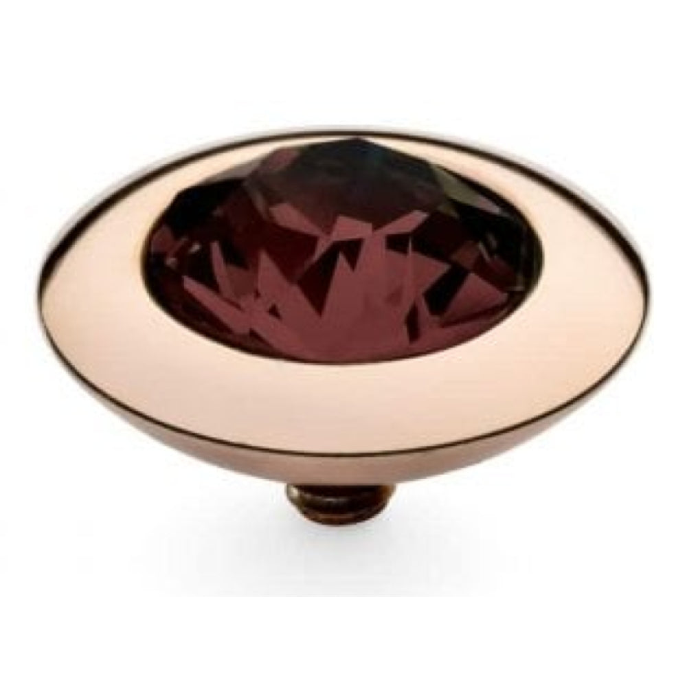 Famosa Rose Gold 13mm Tondo Ring Top Burgundy