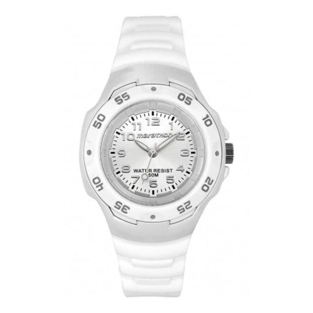 Ladies White Marathon Rubber Strap Watch