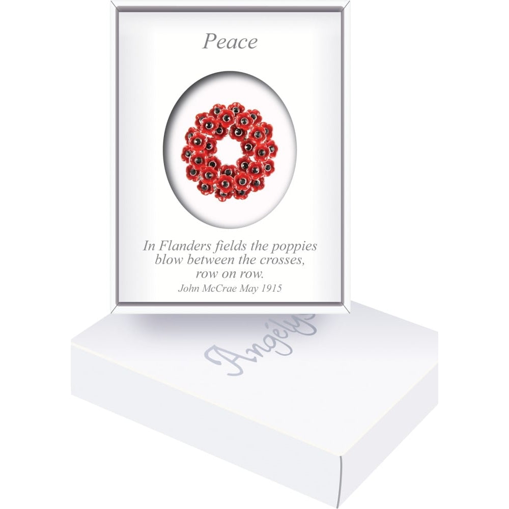 Poppy Wreath Brooch 30mm