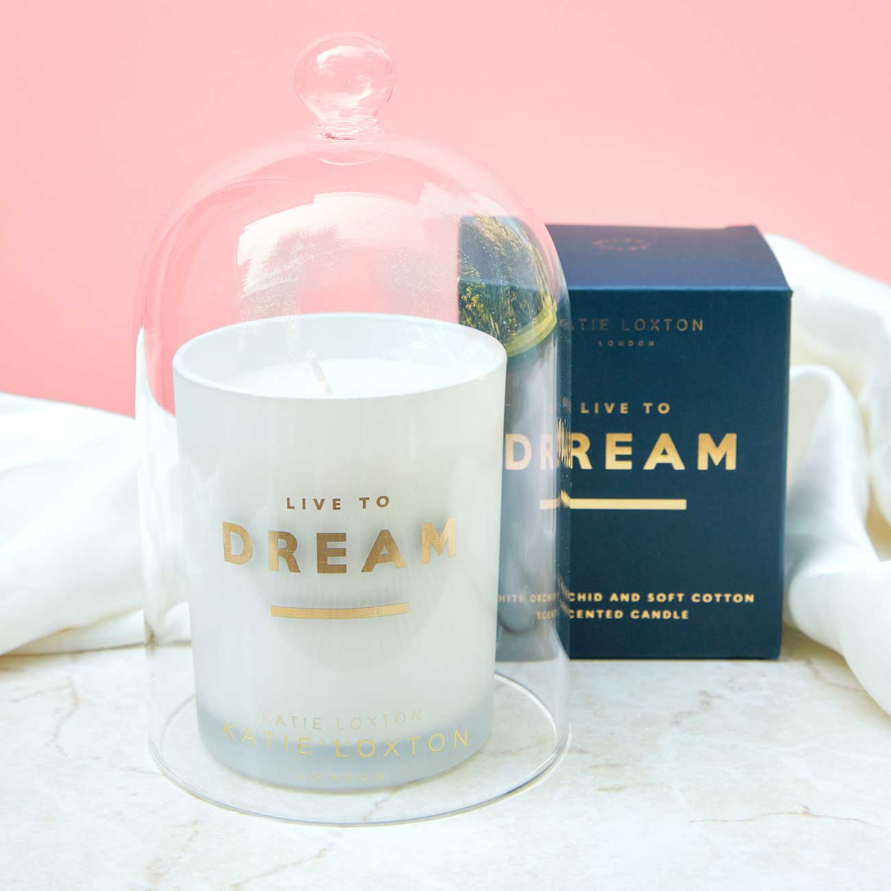 Sentiment Candle | Live To Dream | White Orchid and Soft Cotton |