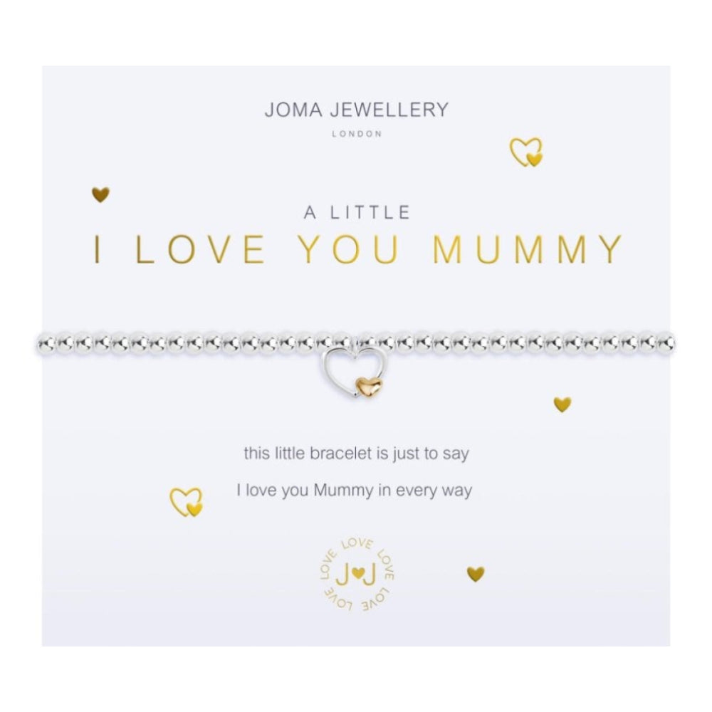 A Little - I Love You Mummy - Silver/Yellow Gold- 17.5cm Stretch