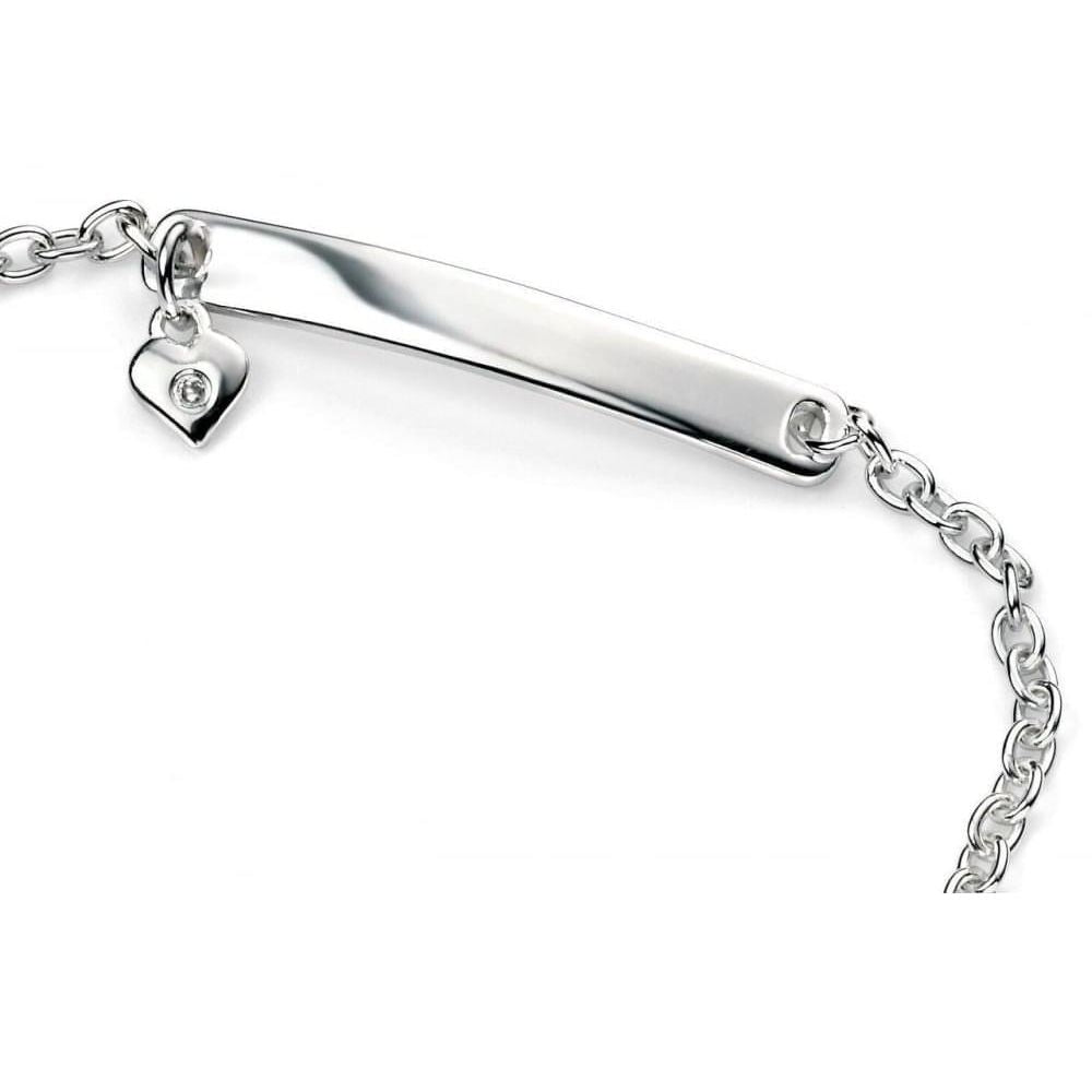 Sterling Silver ID Bracelet With Heart