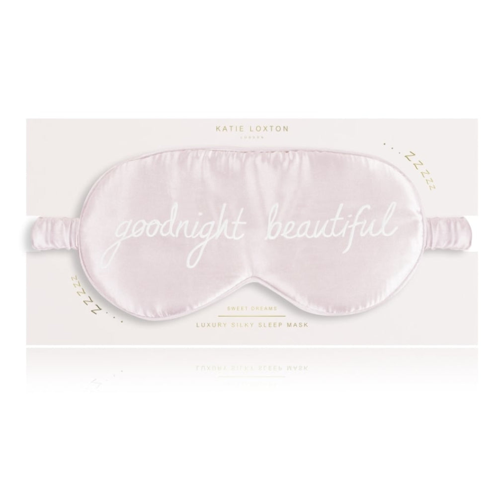SATIN EYE MASK - GOOD NIGHT BEAUTIFUL - pink - 11x21.5cm
