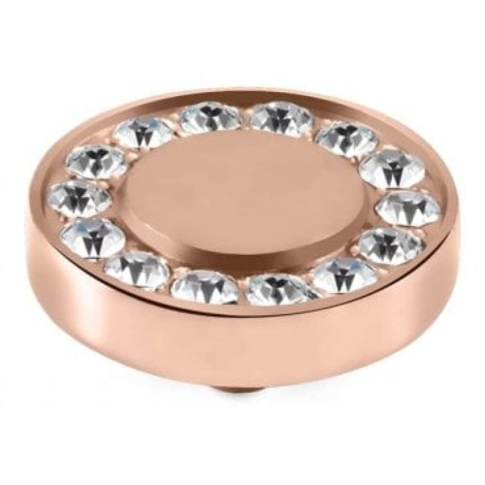Trevi 9mm Clear Crystals In Rose Gold Plated Ring Top