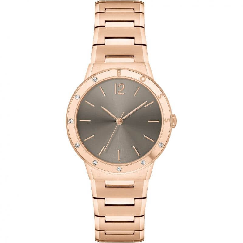 Breath Brown Dial Rose Gold Tone Ladies Watch