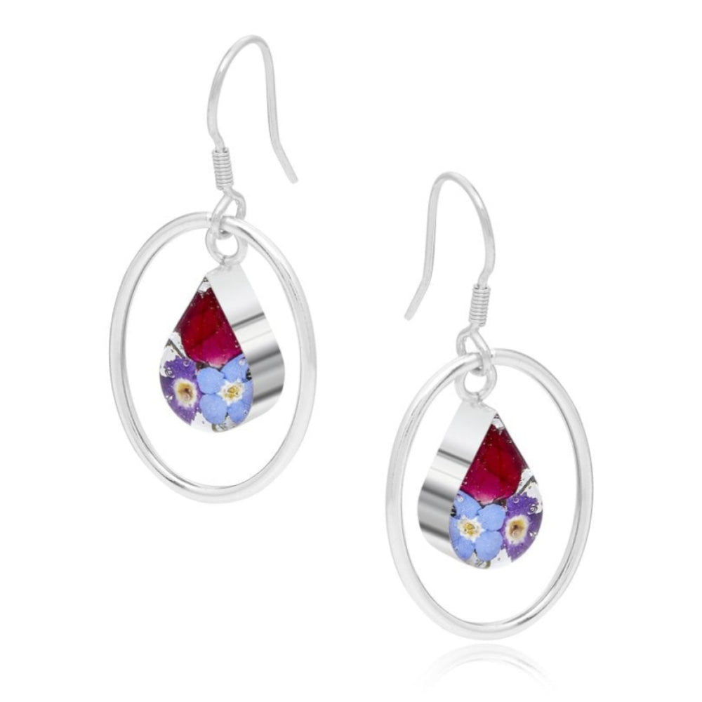 Silver Earrings - Mixed - Silver Oval Surround
