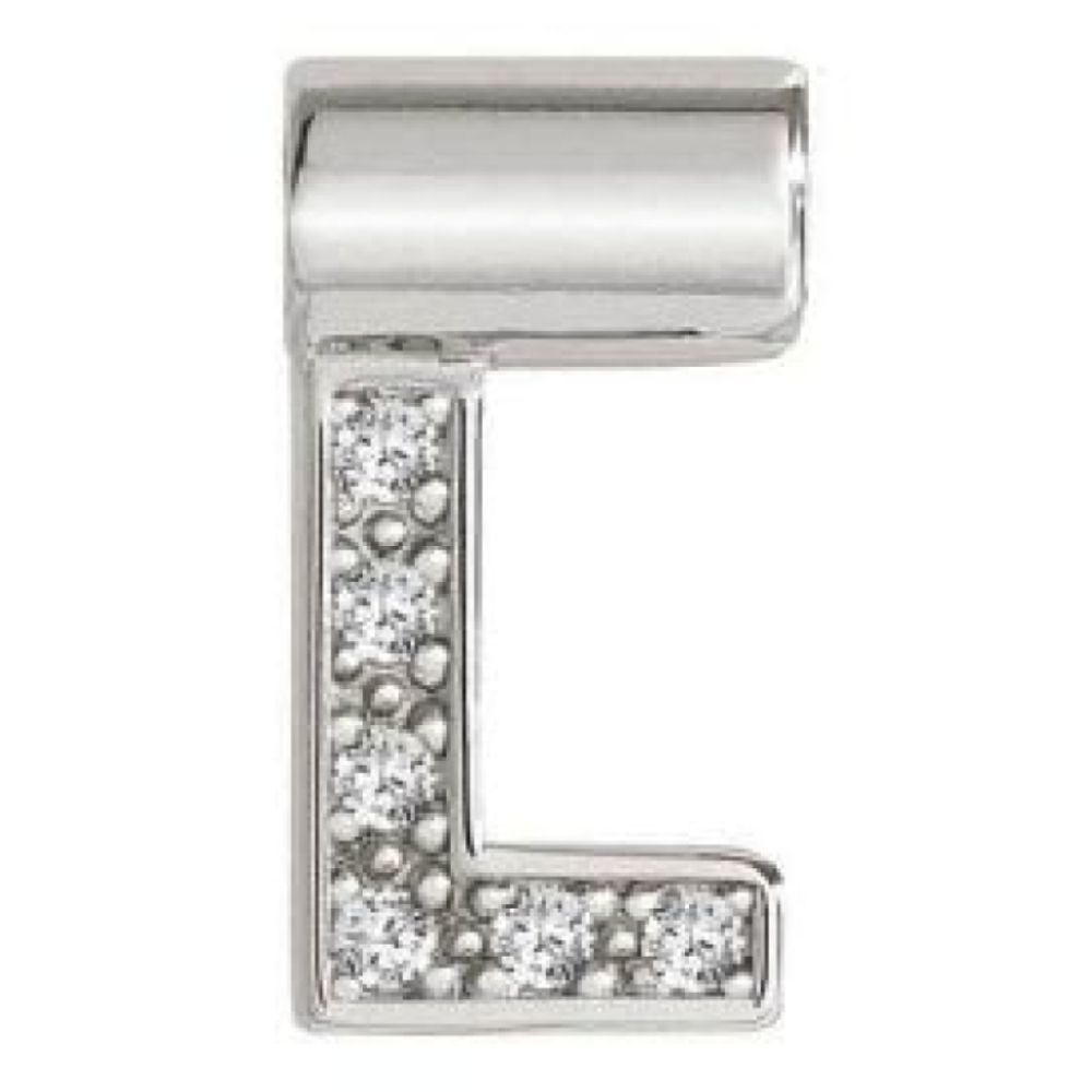 Seimia Silver Cubic Zirconia Letter L Charm