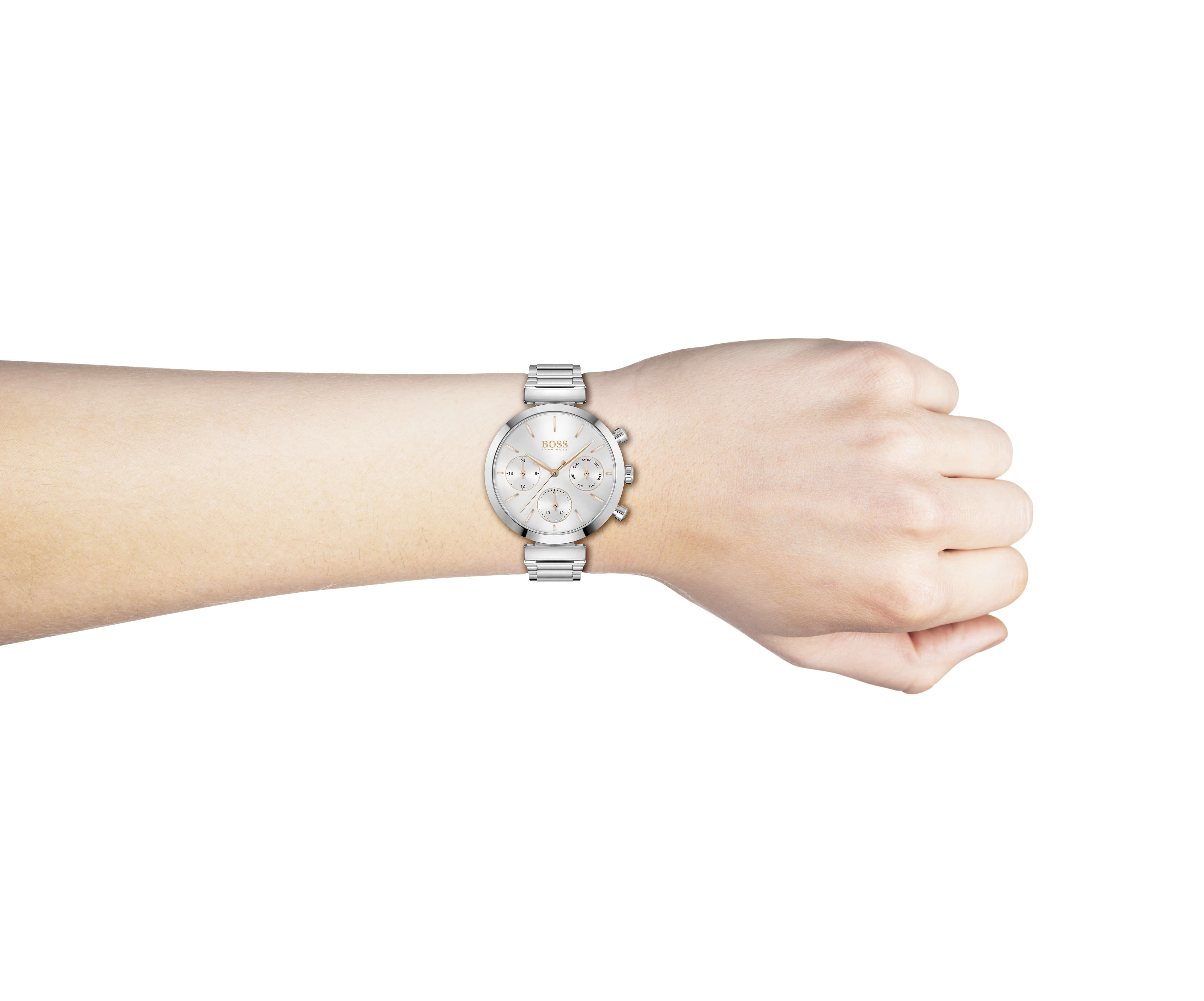 Flawless Silver & White Multifunction Ladies Watch