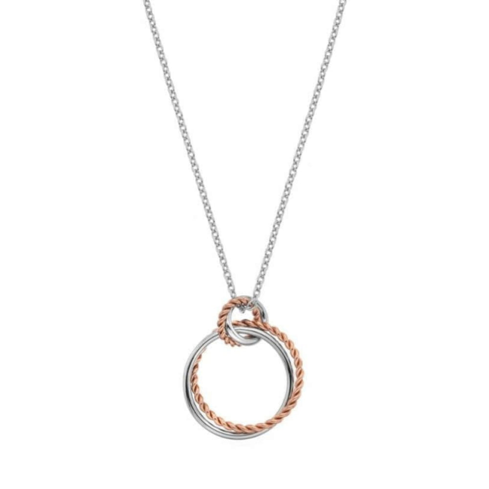 Unity Circle Pendant Rose Gold Plate Accents