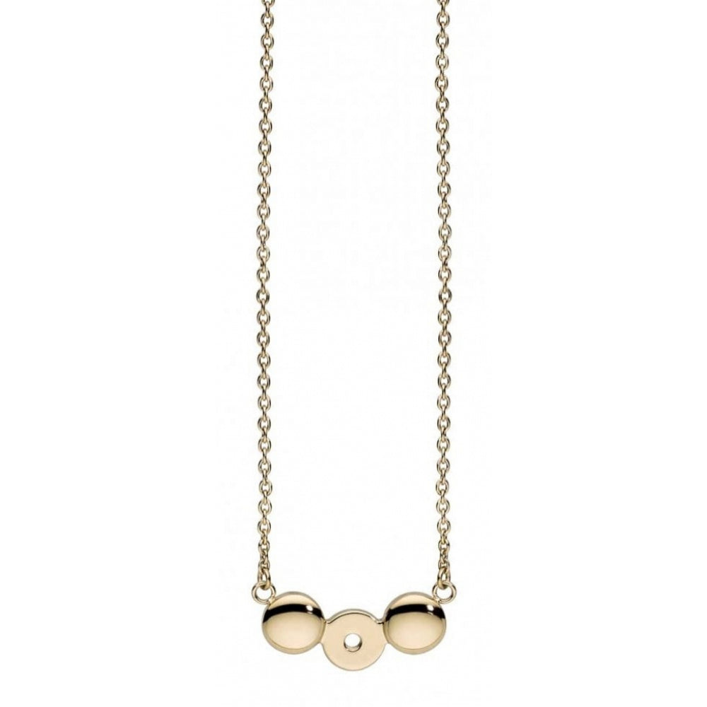 Famosa Yellow Gold Plated Horizontal Pendant Womens Necklace