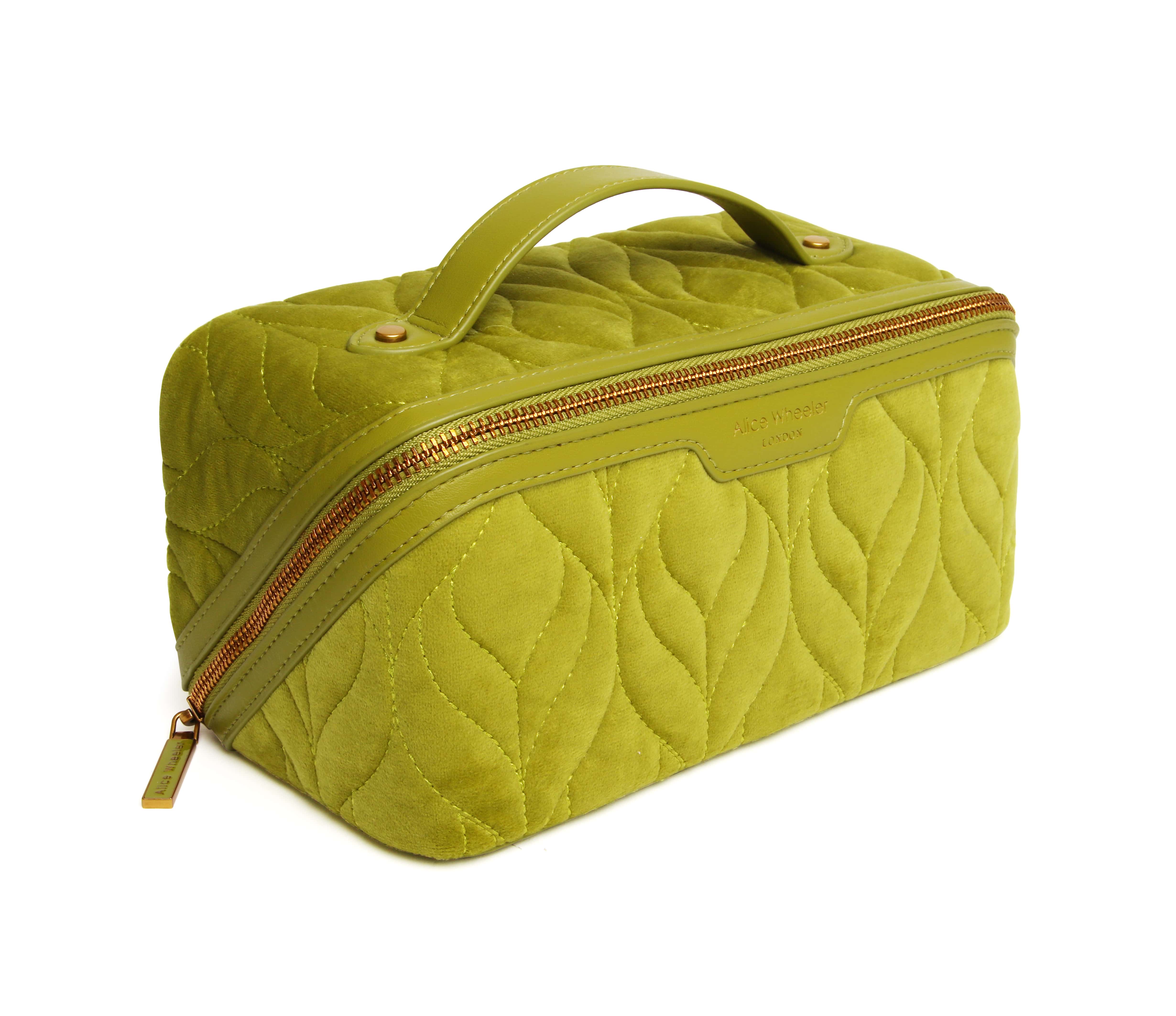 Lime Velvet Train case
