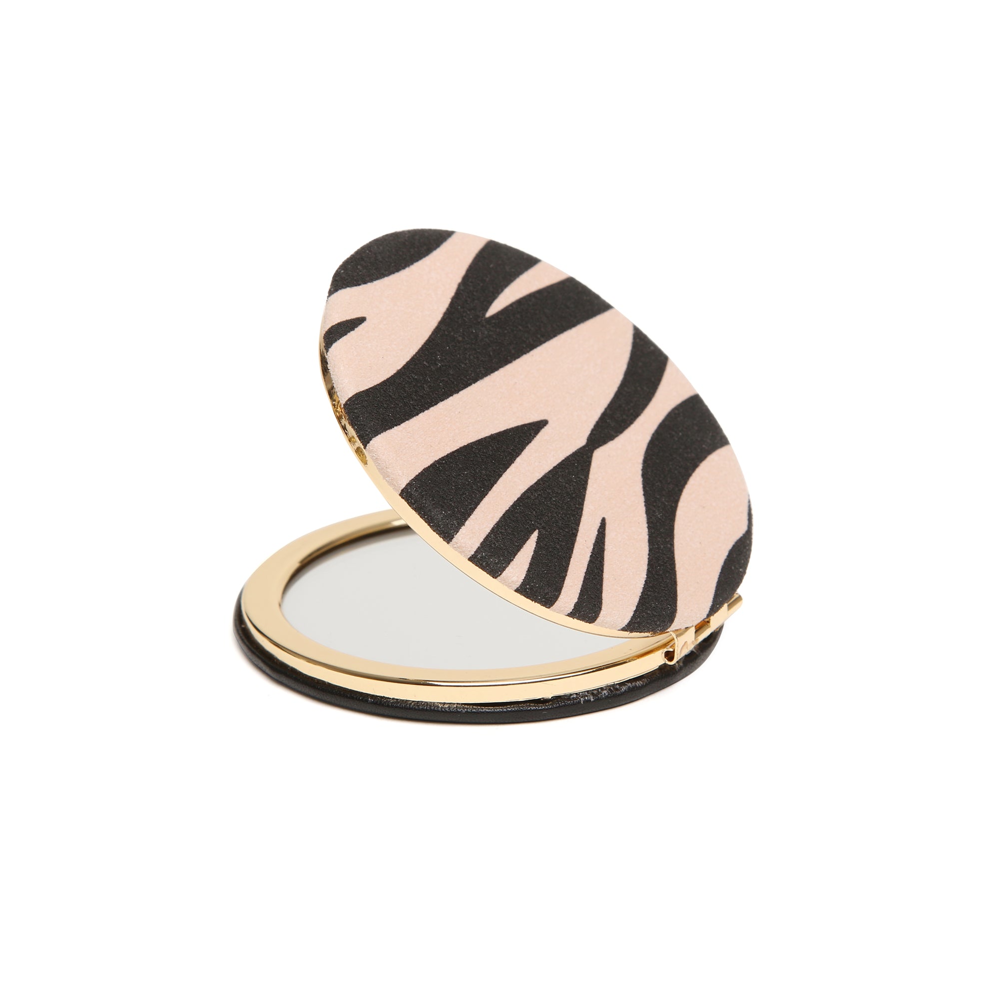 Zebra Round Mirror Compact