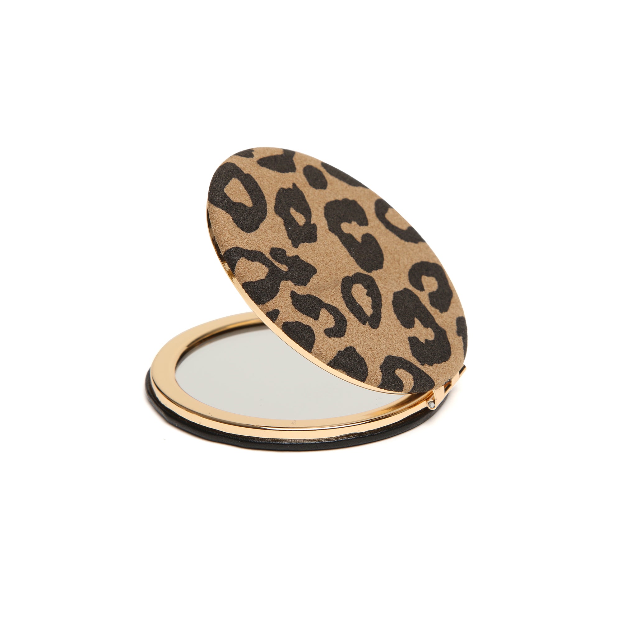 Dark Leopard Round Mirror Compact