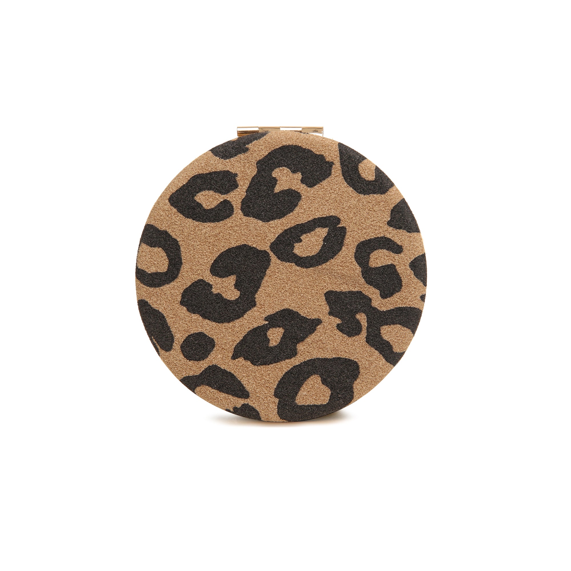 Dark Leopard Round Mirror Compact