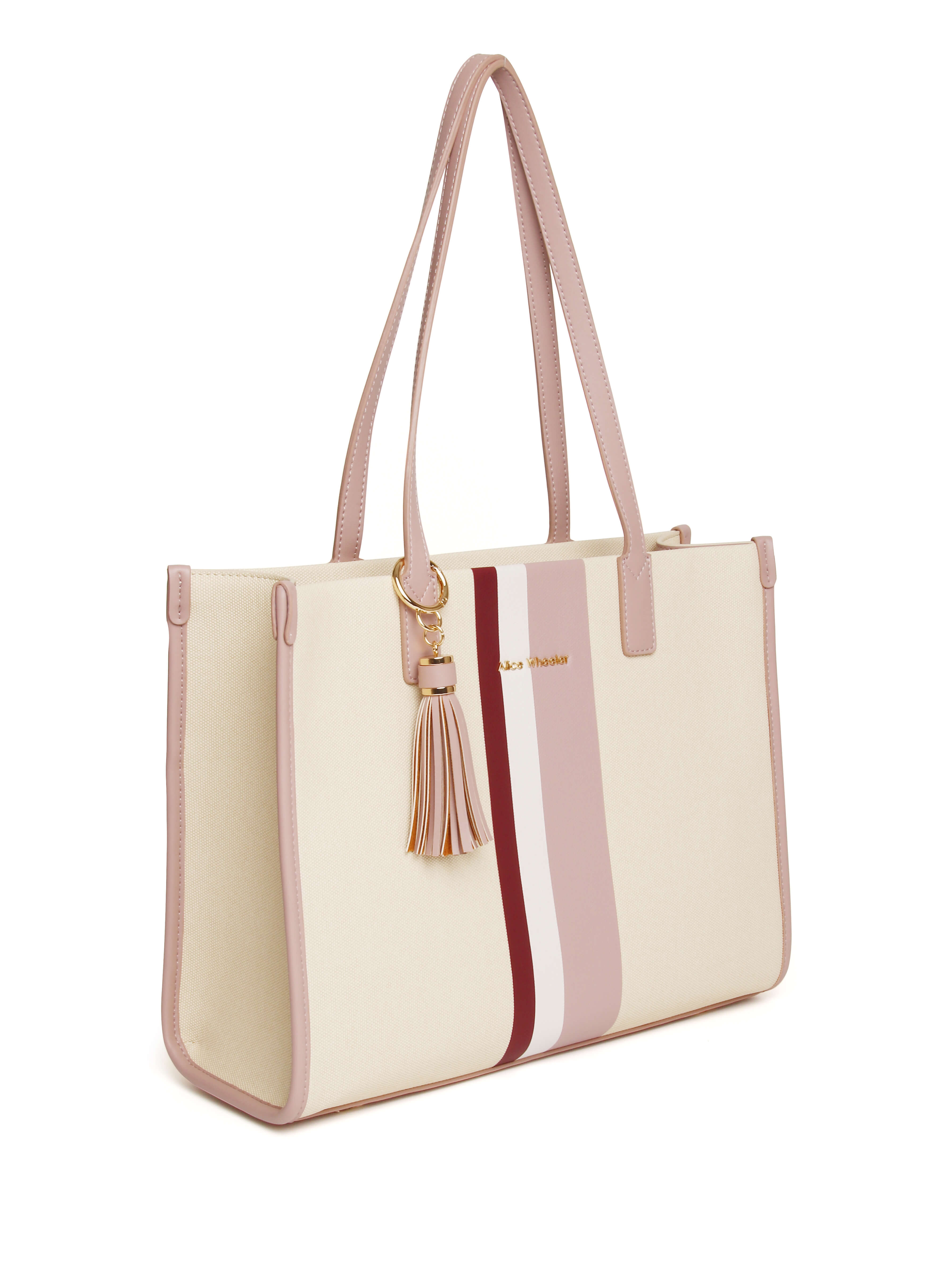 Pink Stripe Tote Bag