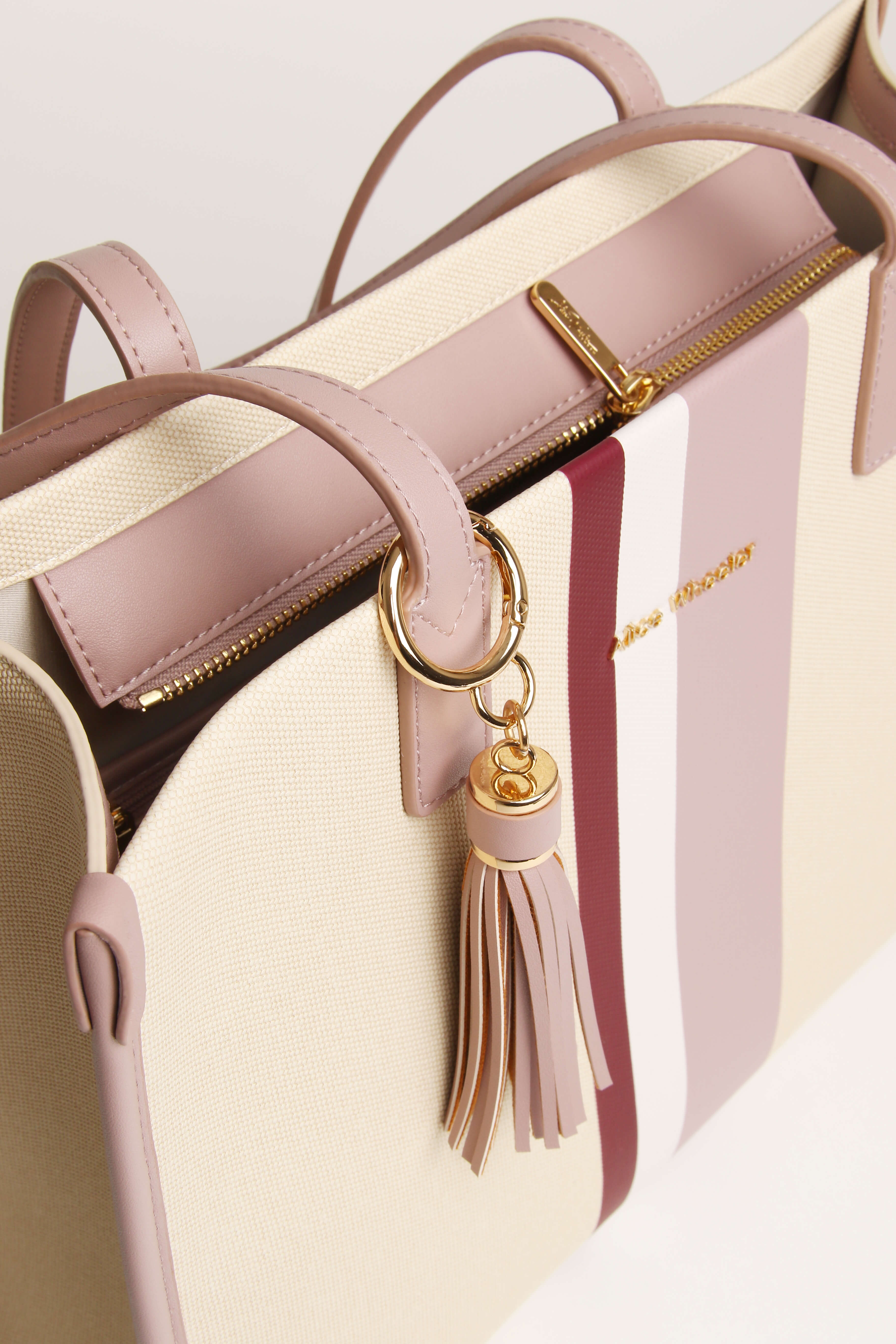 Pink Stripe Tote Bag