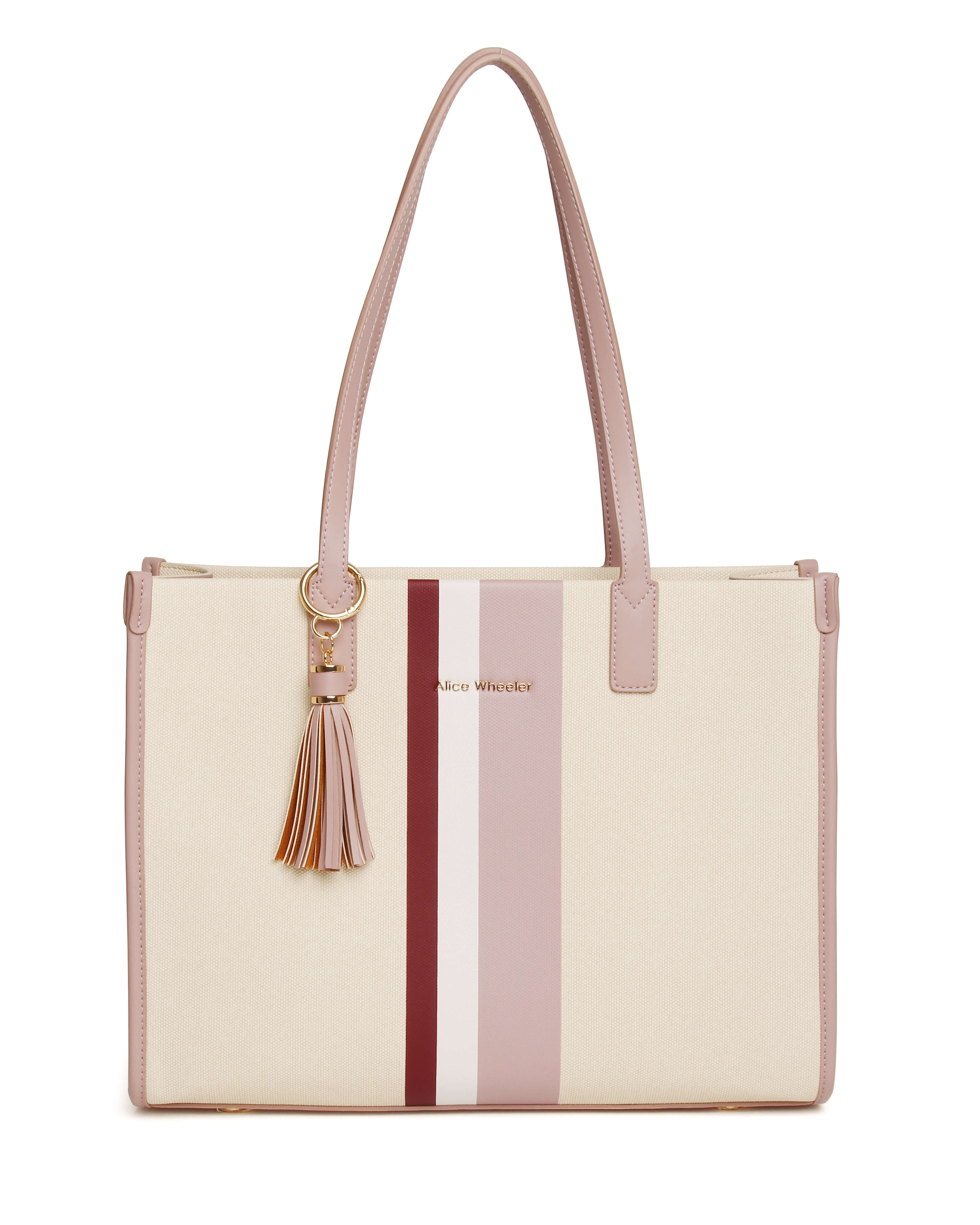 Pink Stripe Tote Bag