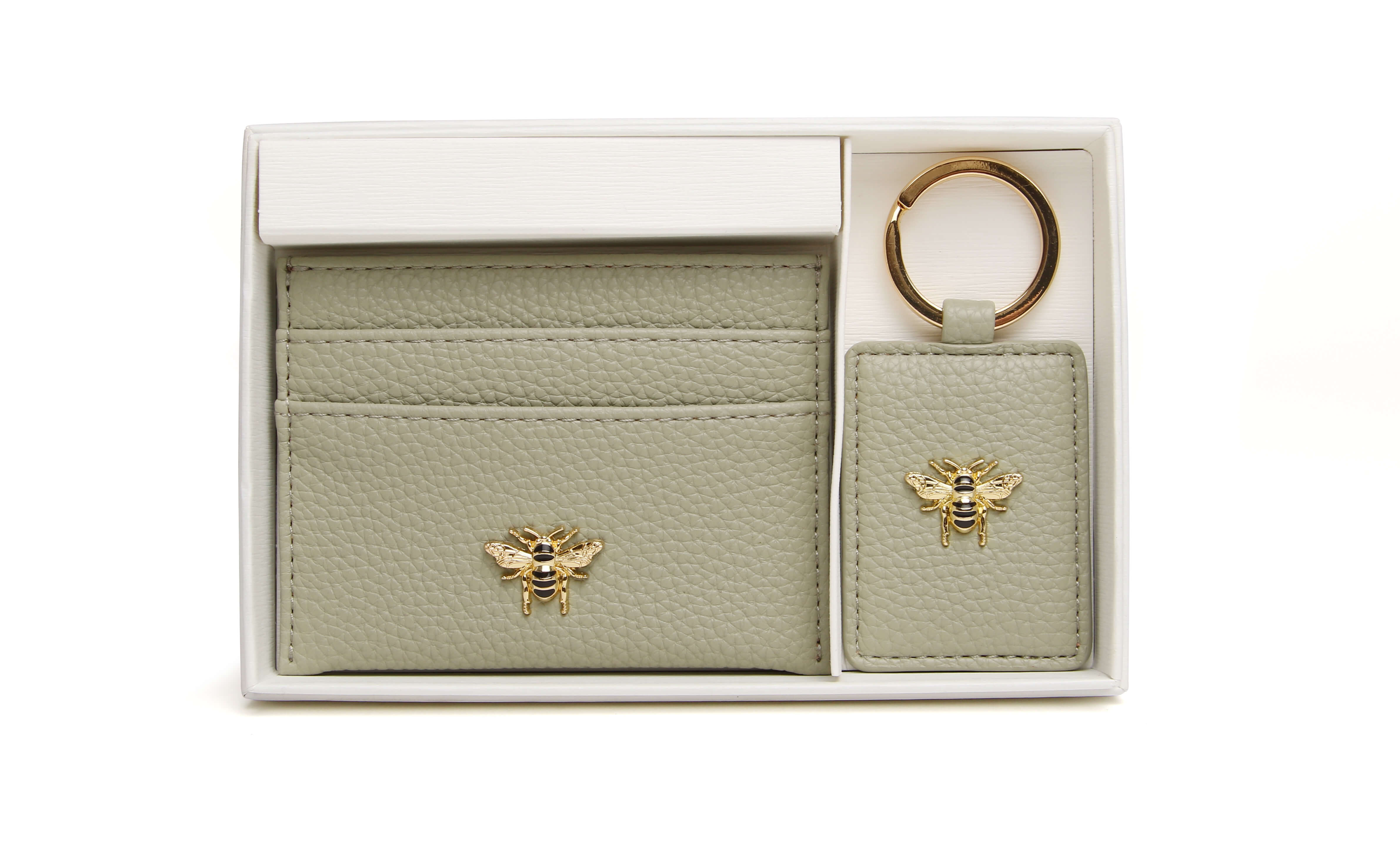 Pistachio Bow Card Holder & Key Ring Gift Set