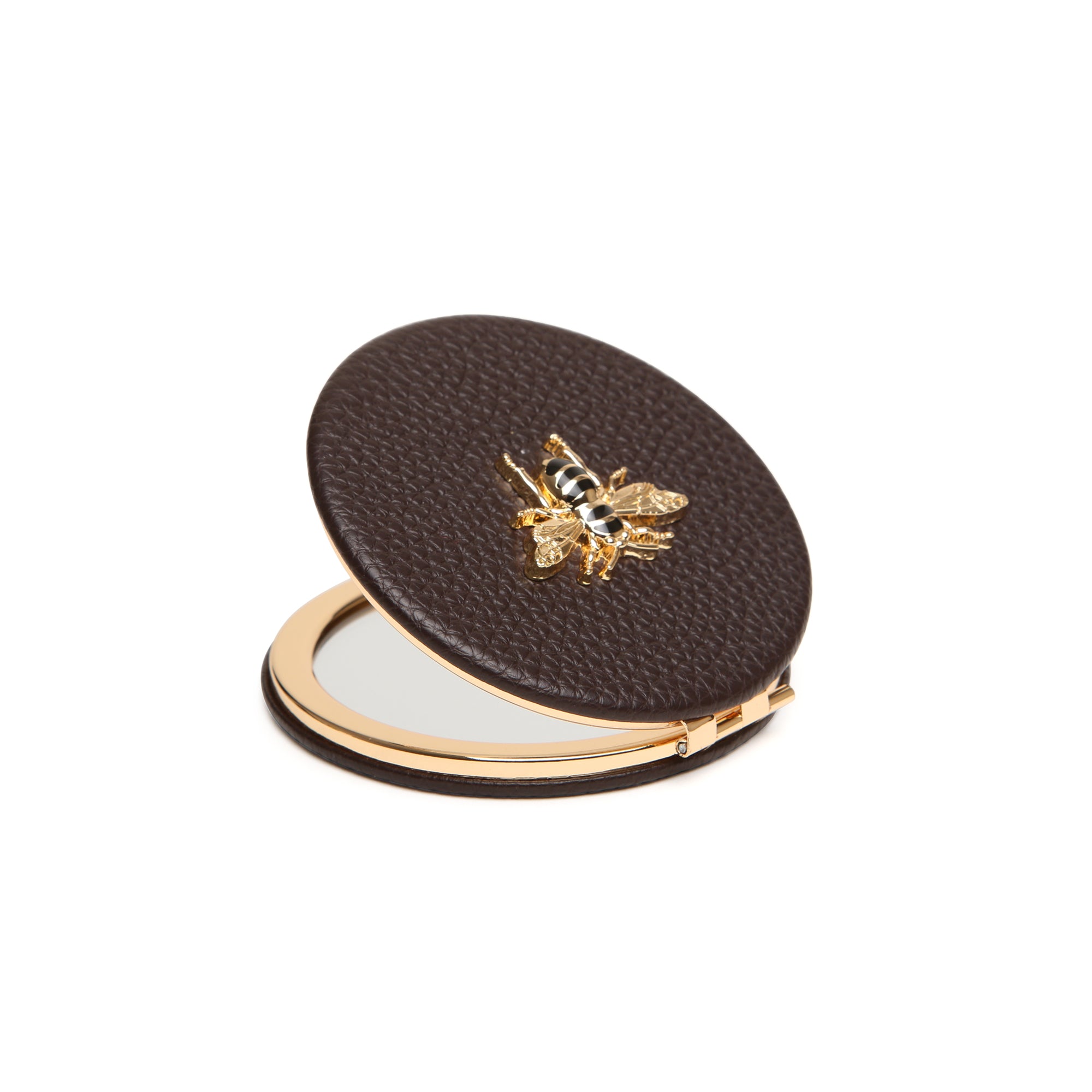 Round Compact Mirror Gift Boxed In Chocolate