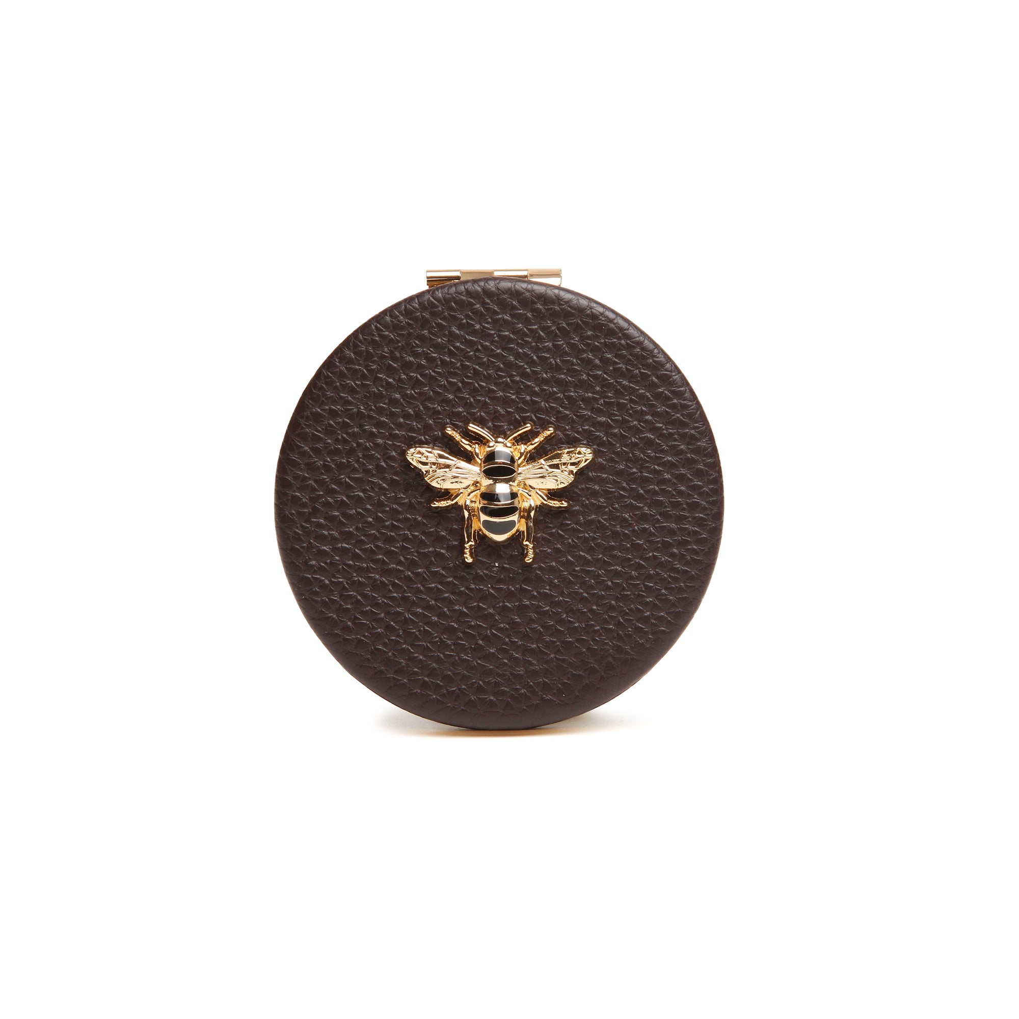 Round Compact Mirror Gift Boxed In Chocolate