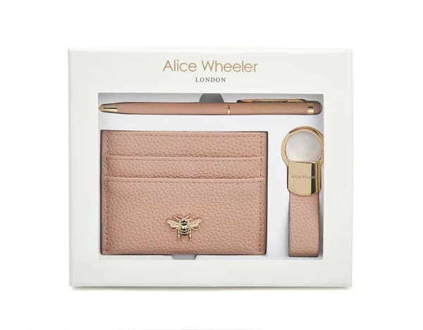 Pink Bow Card Holder, Key Ring & Pen Gift Set
