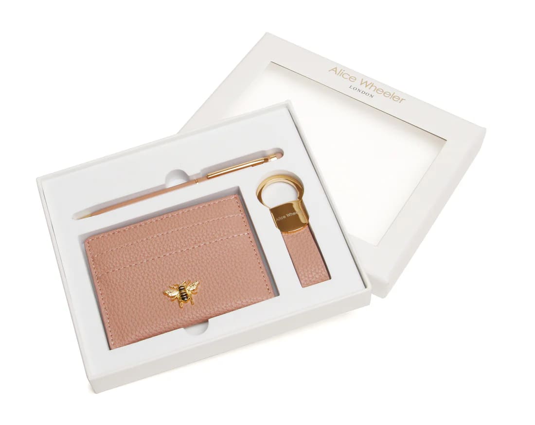 Pink Bow Card Holder, Key Ring & Pen Gift Set