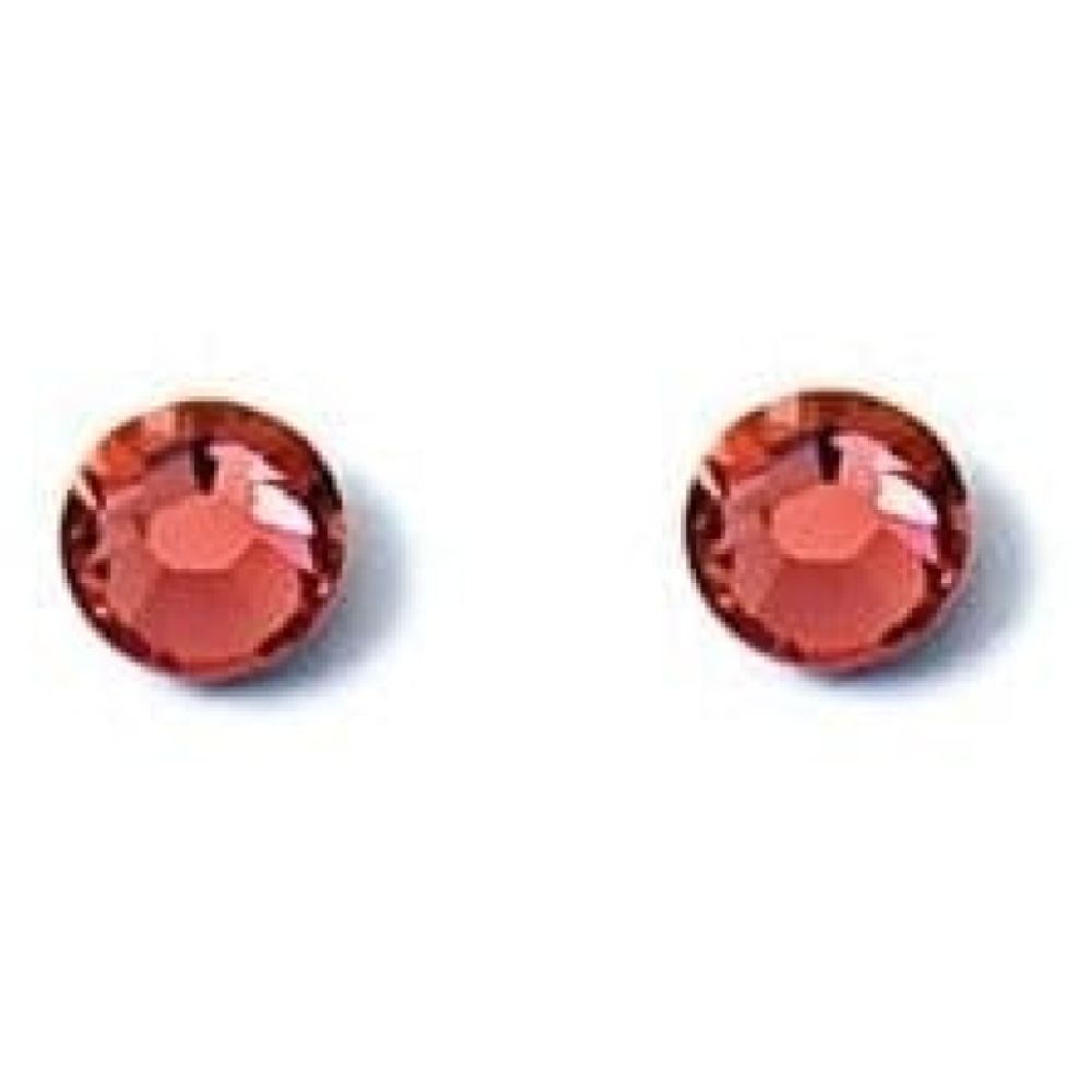 Ladies Circular Pale Red Studded Swarovski Element Earrings
