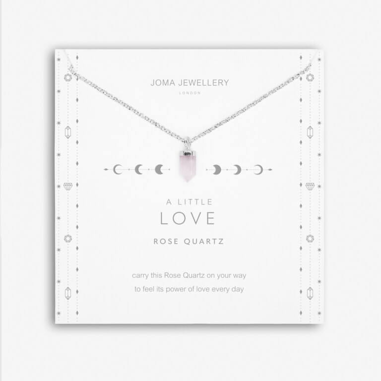 Crystal A Little | Rose Quartz | Silver | Necklace | 46cm + 5cm Extender