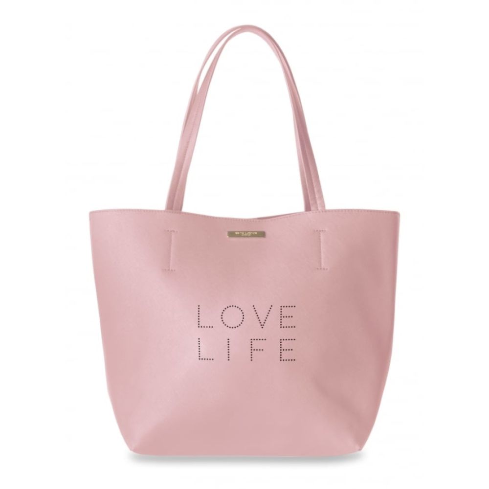 Polka Dot Parker Shopper - Love Life - Blush Pink