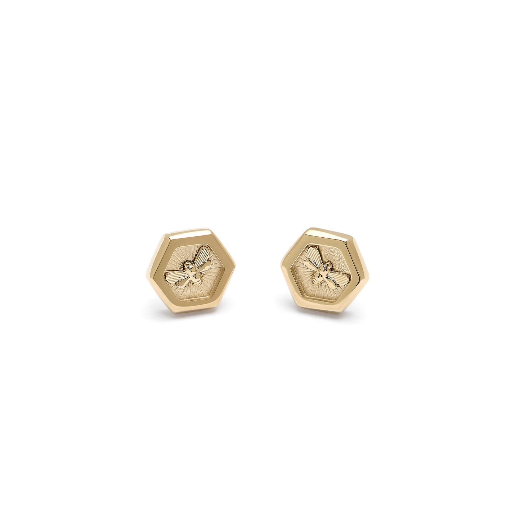 Minima Bee Gold Stud Earrings