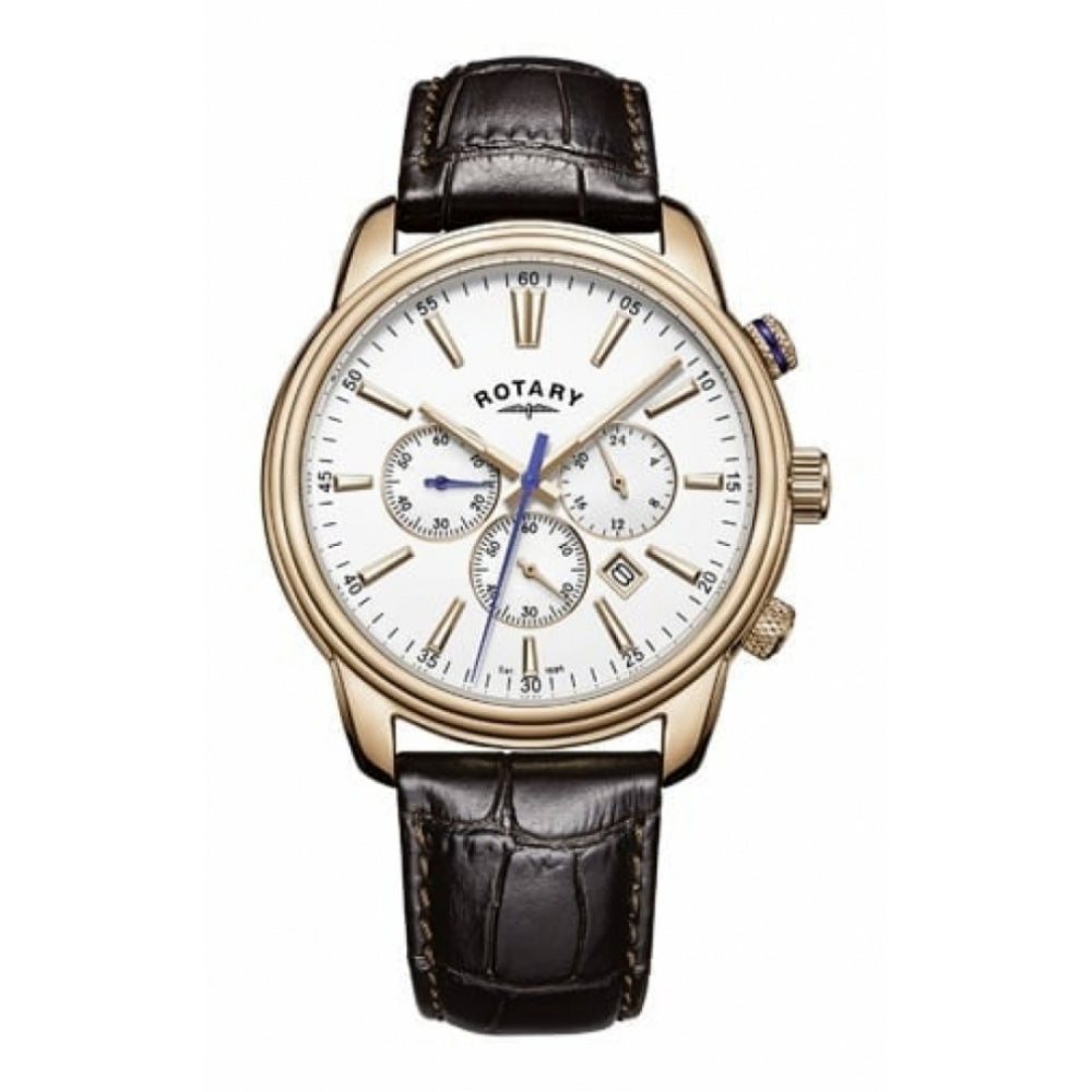 Rose Gold Plated Gents Chronograph Wristwatch