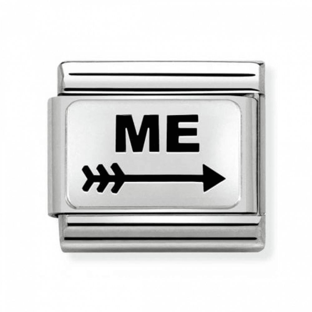 Composable Classic Oxidised Plates In Steel & 925 Silver Arrow Me Charm