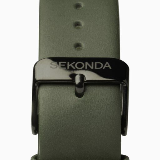 Airborne Black Dial & Green Leather Strap Watch