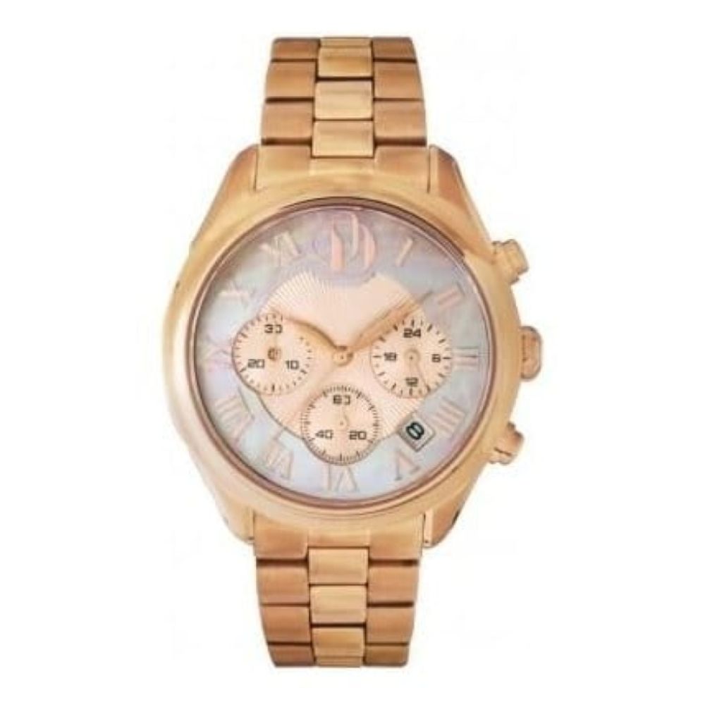 Ladies Rose Gold Chronograph Bracelet Stainless Steel Watch