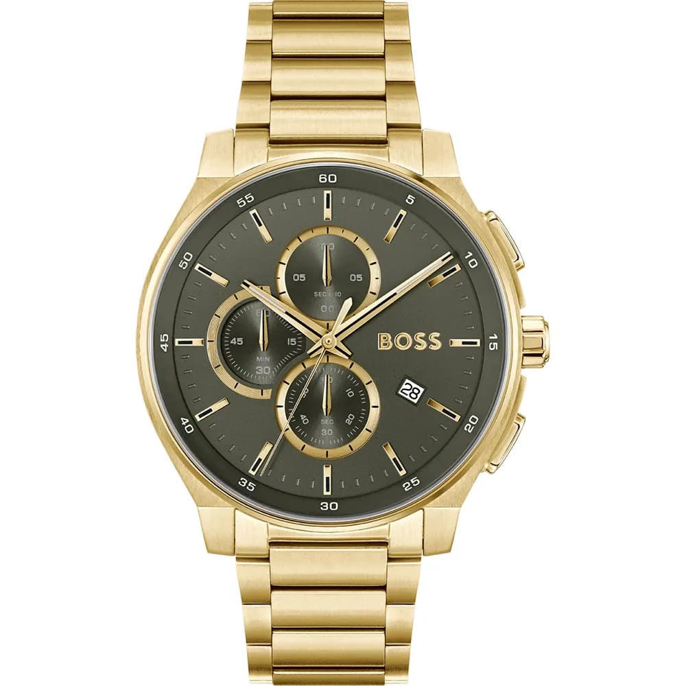 Peak 2.0 Grey Chronograph Dial With Gold Plated Bracelet Strap Men's Watch