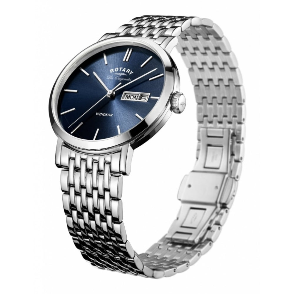 Les Originales Windsor Chrome Plated Date Display Watch