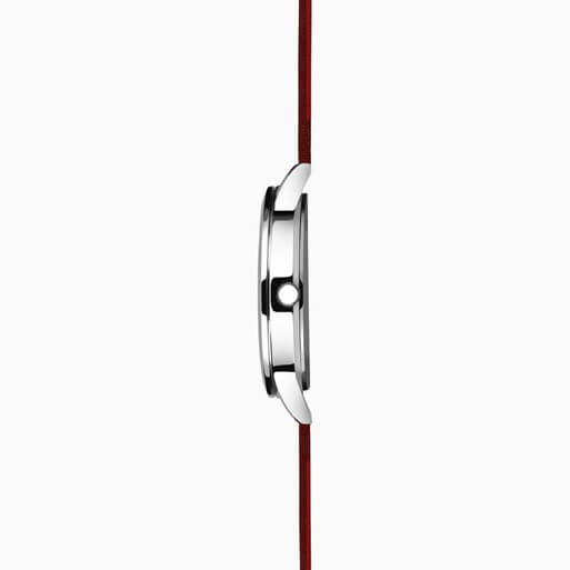 Nordic White Dial & Red Leather Strap Ladies Watch