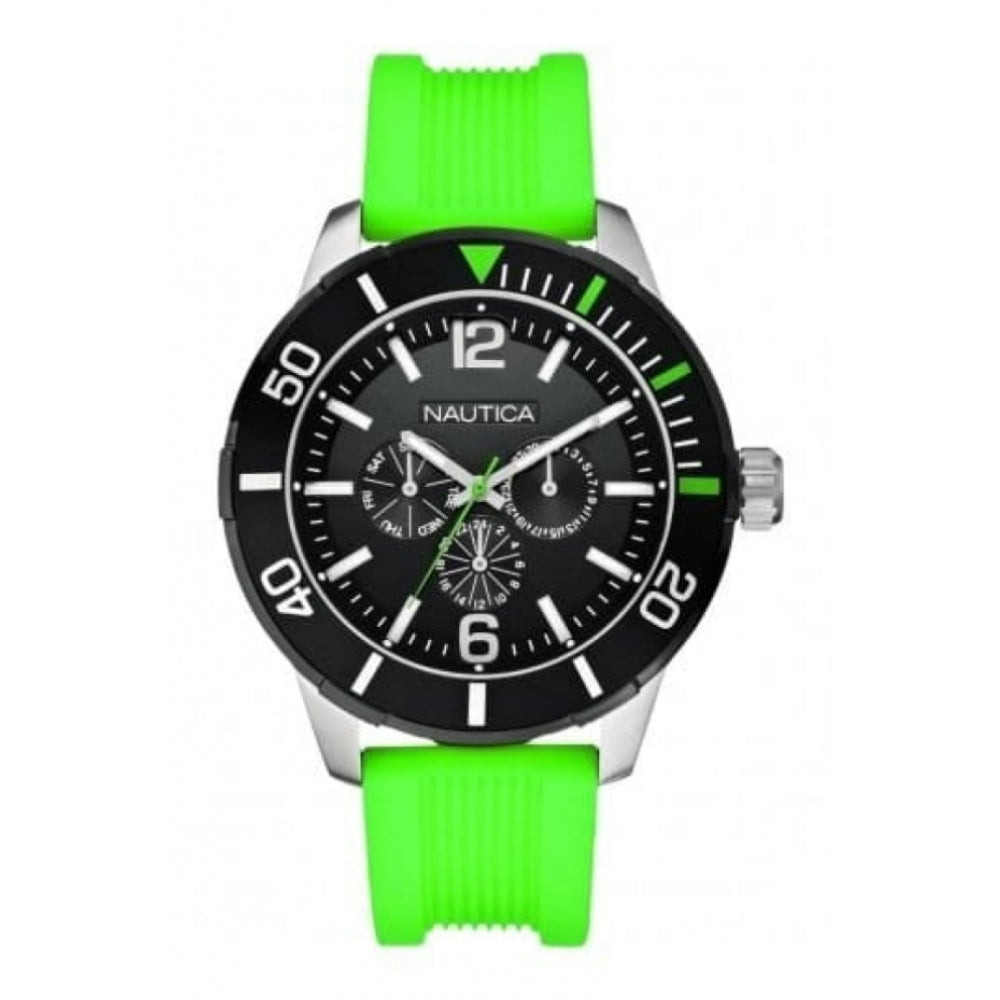 Gents NSR Green Rubber Multifunctional Strap Watch
