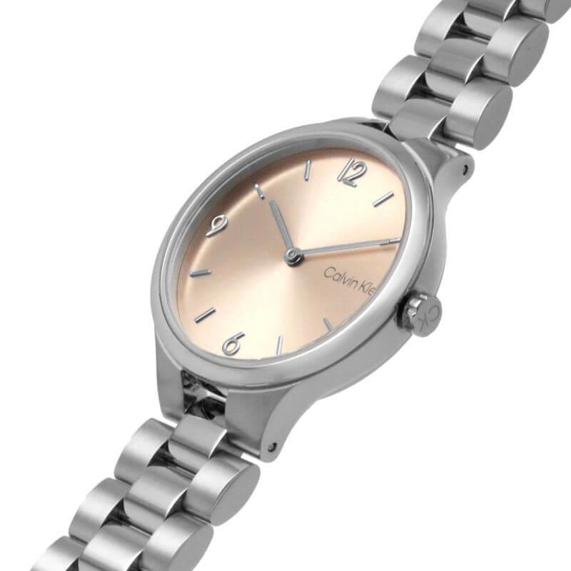 Linked Pink Sunray Dial Stainless Steel Bracelet Strap Ladies Watch