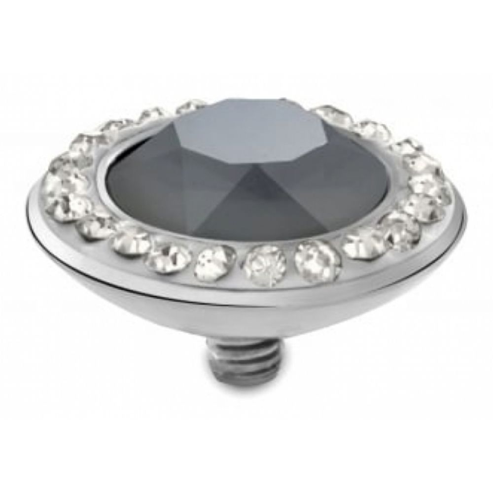 Famosa Stainless Steel 13mm Tondo Deluxe Dark Grey Ring Top