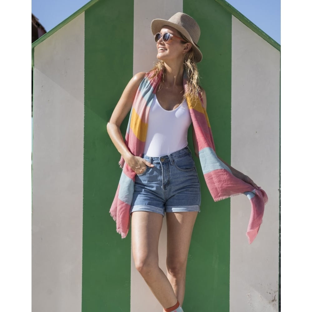 Stripe Print Scarf Candy Mix