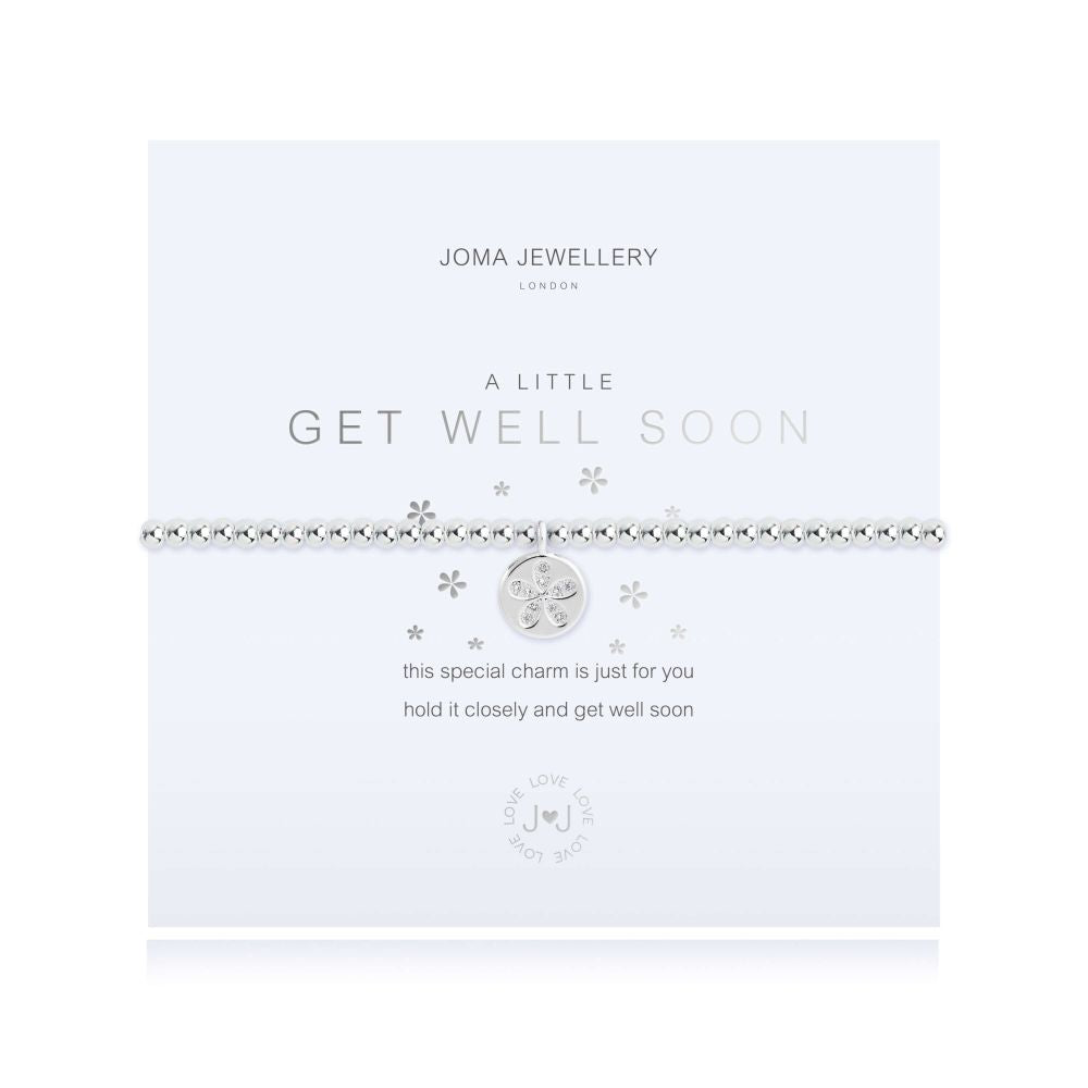 A Little Get Well Soon Silver Stretch Bracelet 17.5cm