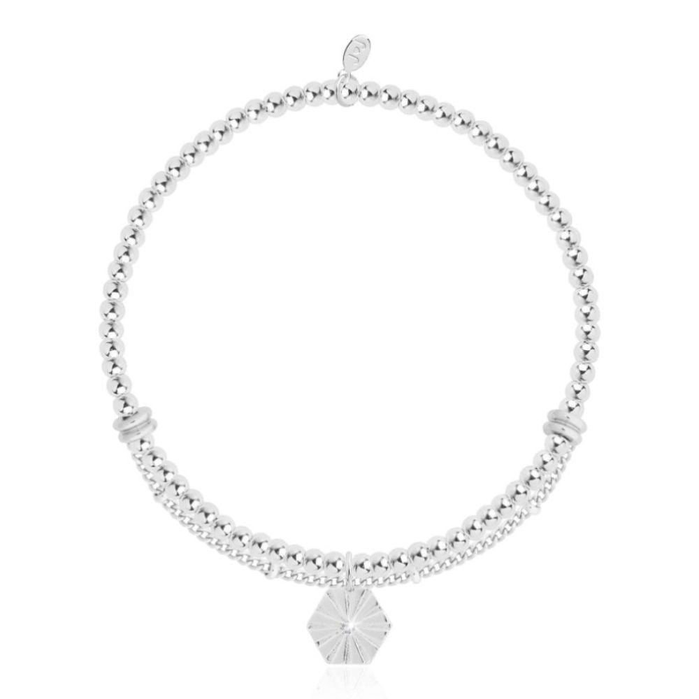 Amulet | Silver Hexagon Chain Bracelet | 17.5cm Stretch