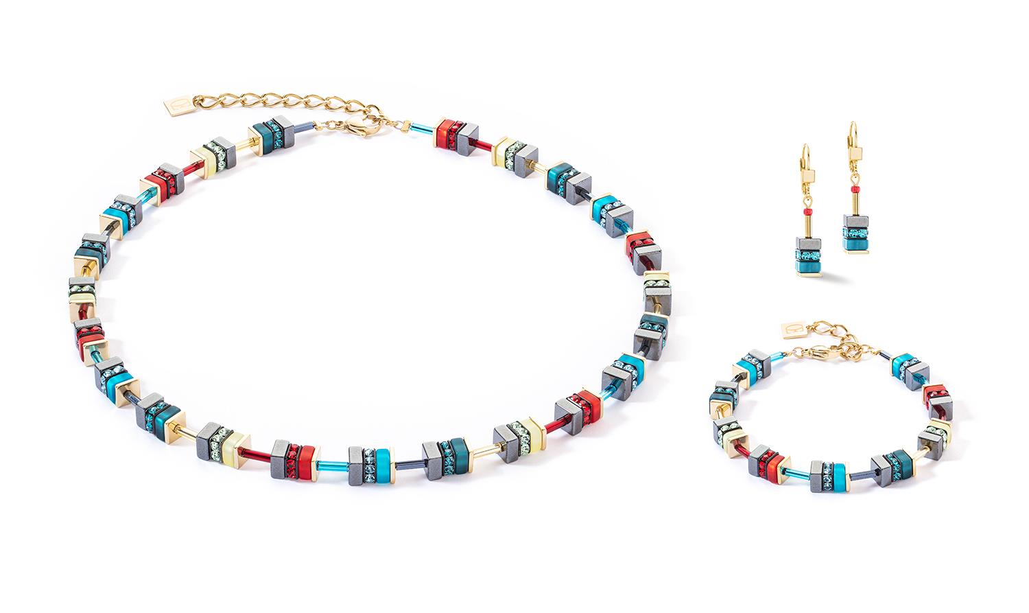 Sparkling Classic Elements Gold Multicolour Energy Necklace